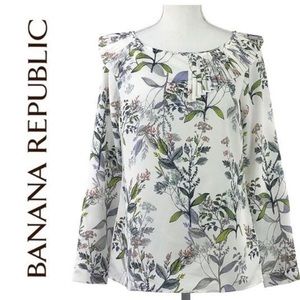 Banana Republic Ruffle Floral Blouse S